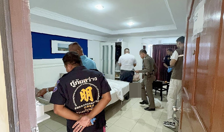 Officials investigate the scene as Pattaya tragedies expose the dark side of paradise.
