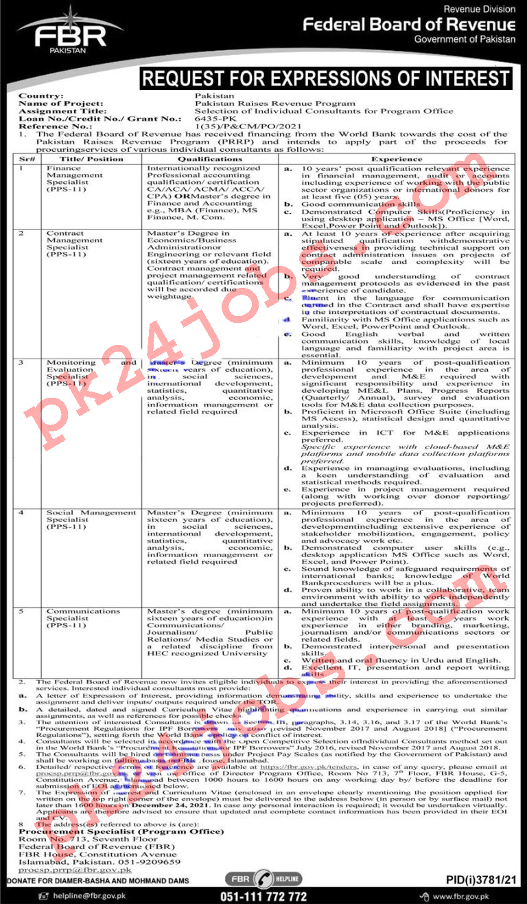 FBR Jobs 2022 – Government Jobs 2022