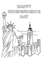 Happy Independence day - Statue of Liberty coloring pages
