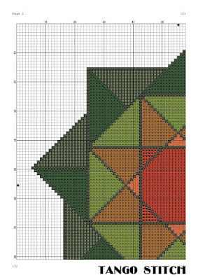 Sacred geometric ornament easy cross stitch embroidery pattern