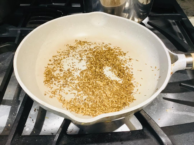 toasted cumin and mustard seeds