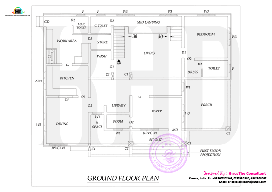 Ground floor plan drawing