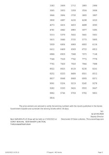 Off : Kerala Lottery Result 10.3.2022 Karunya Plus KN 411 Winners List