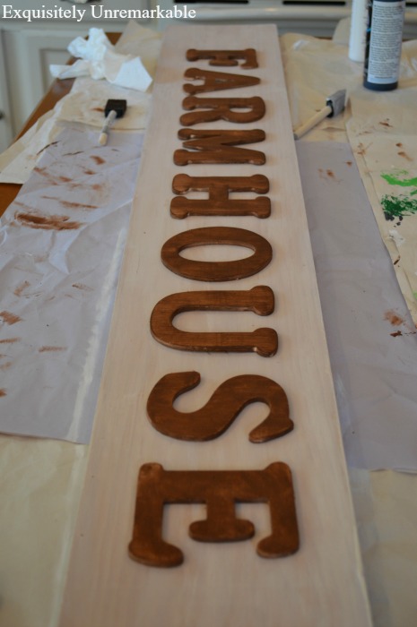 DIY Wooden Farmhouse Sign with wooden letters