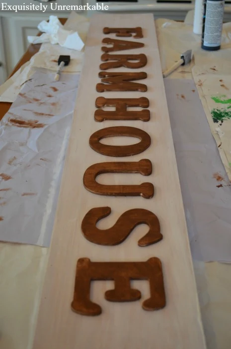 DIY Wooden Farmhouse Sign with wooden letters