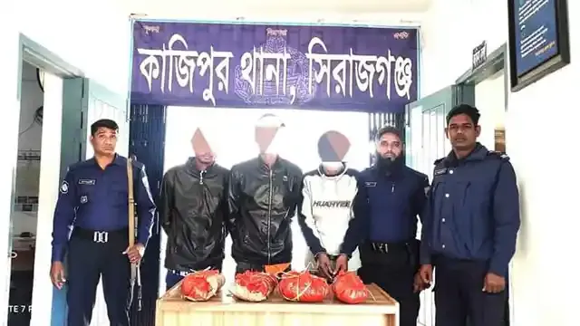 ৪ কেজি গাঁজা সহ ৩ মাদক কারবারি গ্রেপ্তার