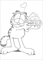 Garfield loves food coloring page
