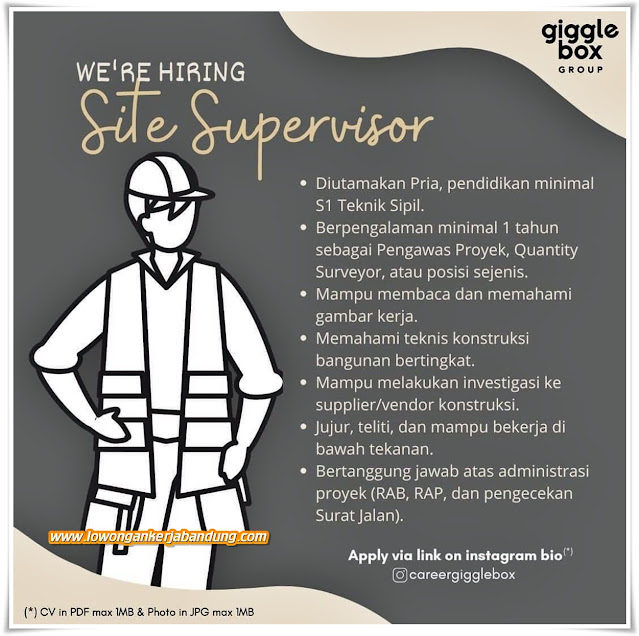 Loker Bandung Site Supervisor Giggle Box