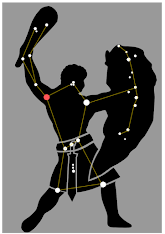 artist's rendition of the Orion constellation