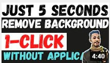 How to Remove Photo Background Just 5 Seconds One Click HD Quality