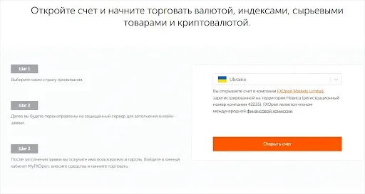 FXOpen регистрация 1