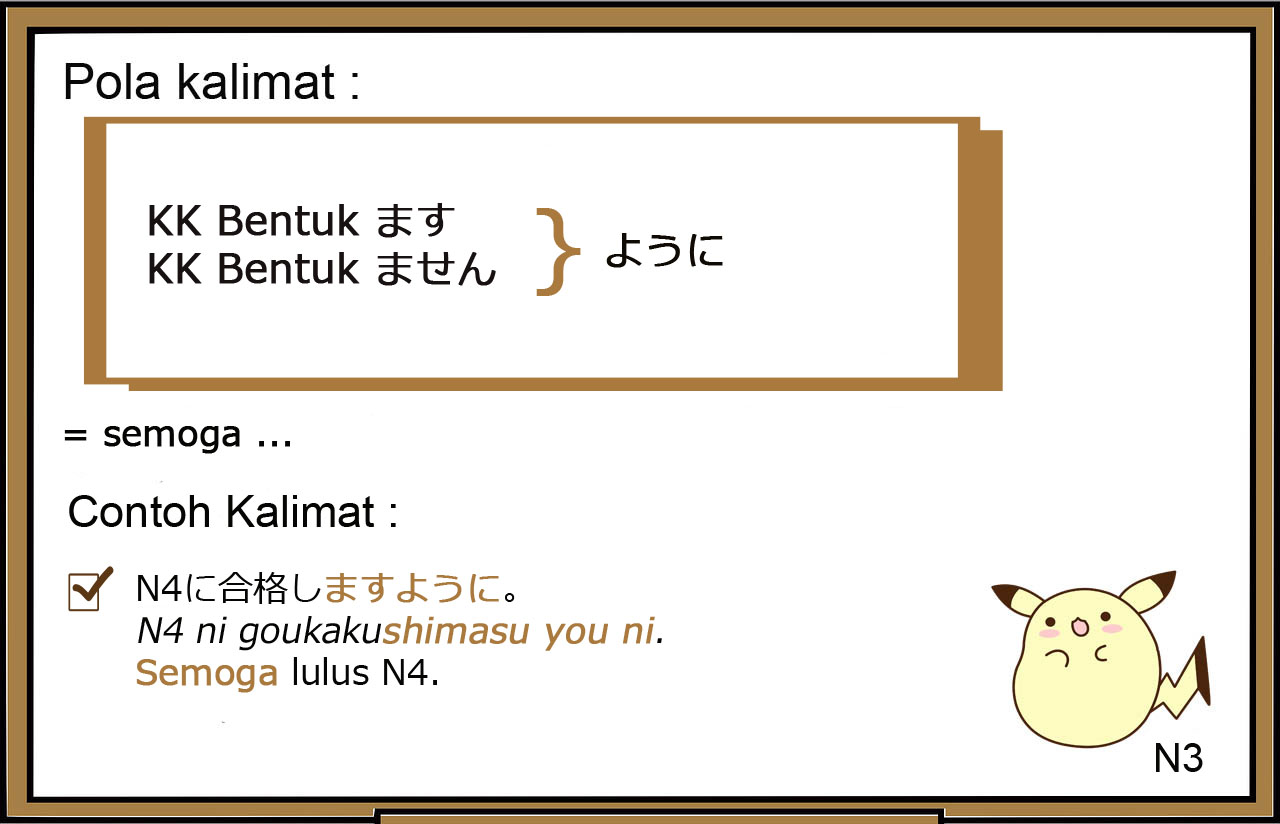 Pola Kalimat / Tata Bahasa / Bunpou / Grammar bahasa Jepang ～ように ( ~ you ni )