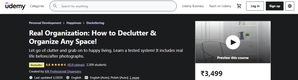 Real Organization: How to Declutter & Organize Any Space at Udemy