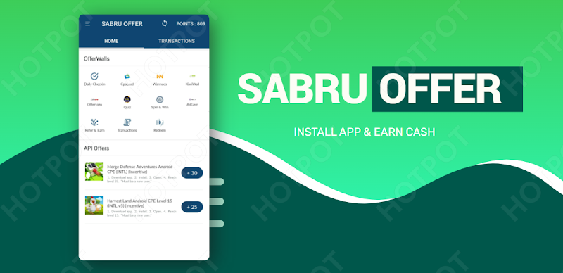 SABRU OFFER || Install App & Earn Cash