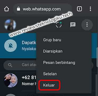 logout akun wa di laptop dari android