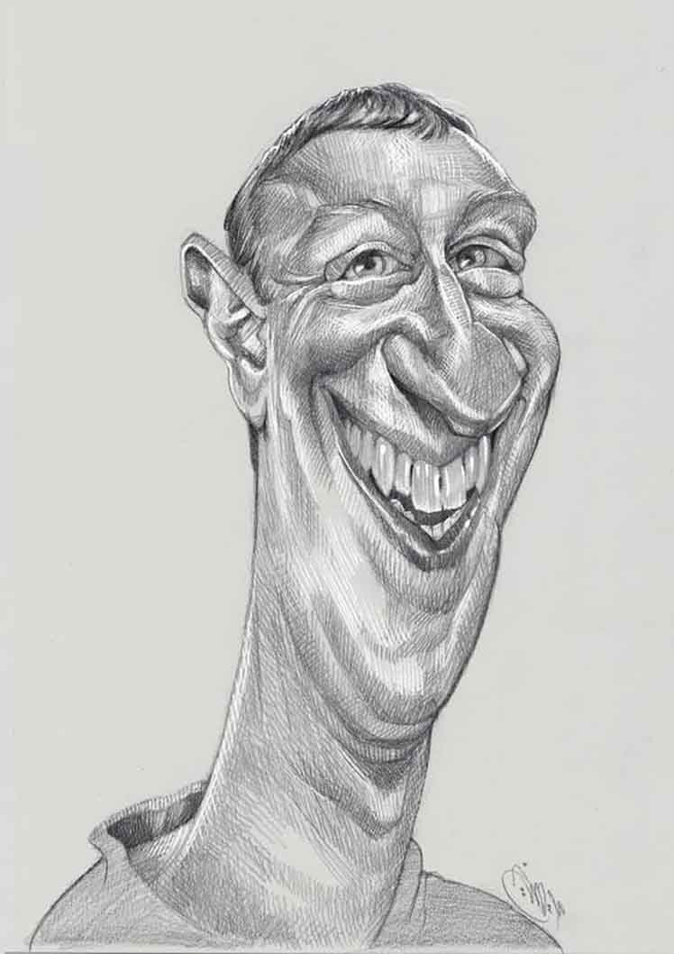 Mark Zuckerberg .. Caricature by Ali AlSumikh - Bahrain