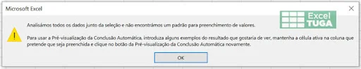 Flash fill não detecta padrão