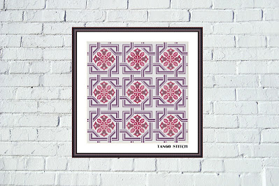 Violet Celtic cross stitch ornaments needlecraft pattern