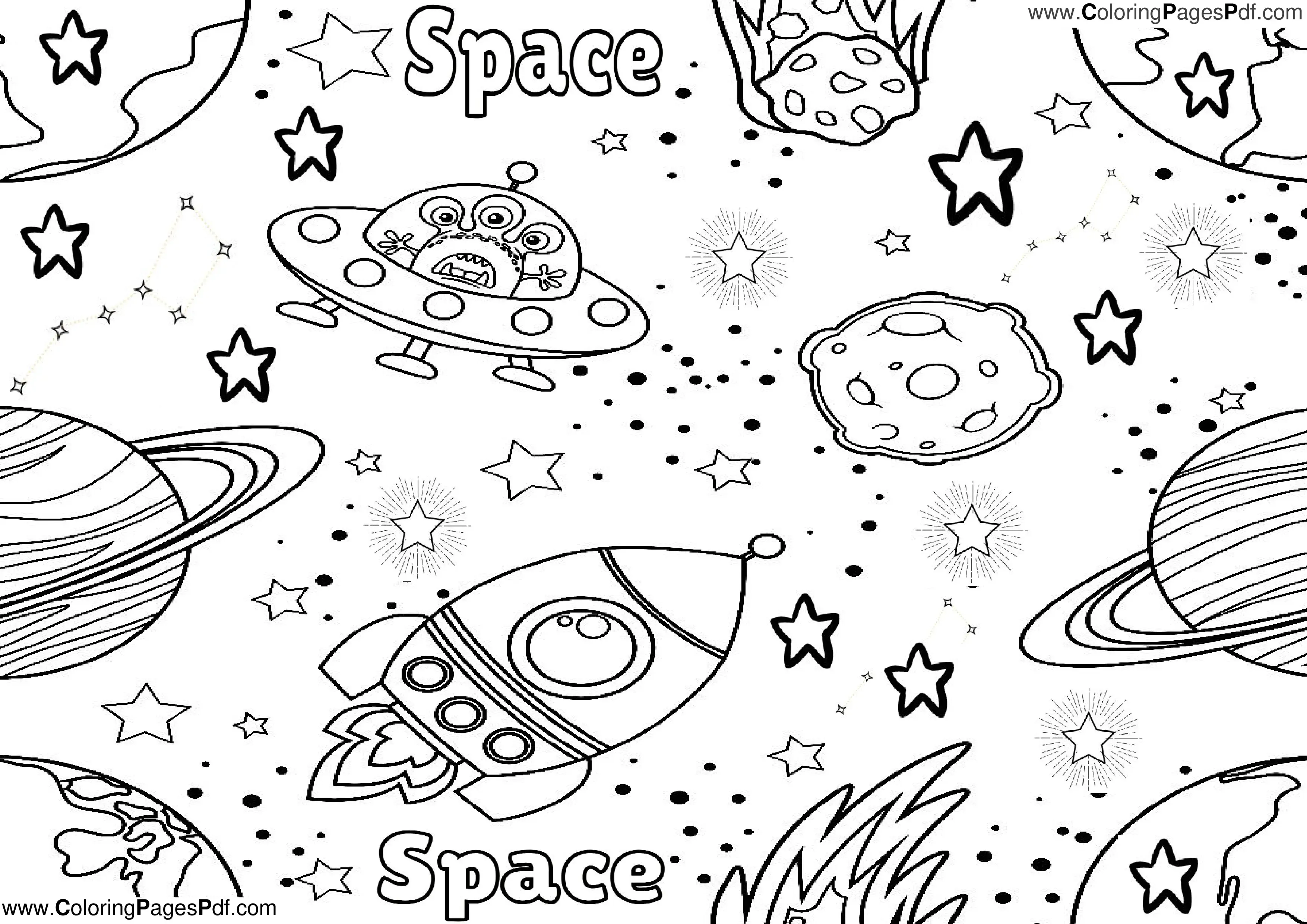 Free space coloring pages