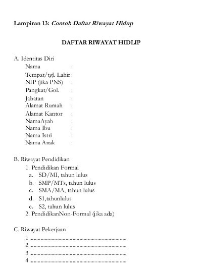 Cara Membuat Daftar Riwayat Hidup