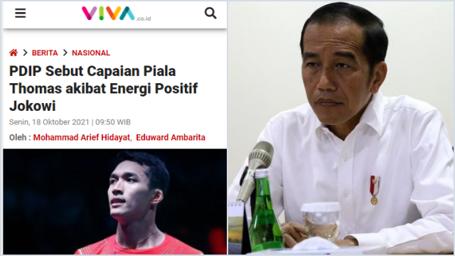 Tim Indonesia Berhasil Rebut Piala Thomas, PDI-P Buah dari Energi Positif Presiden Jokowi