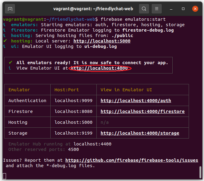 firebase emulators:start