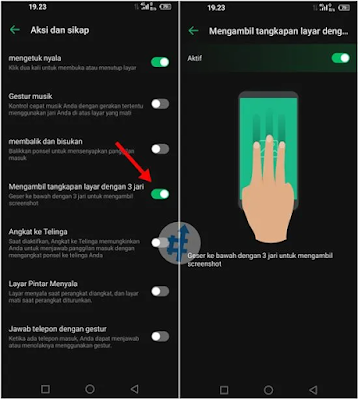 Cara Screenshot HP Infinix Hot 10 Play Menggunakan Gesture Tiga Jari Tanpa Tombol