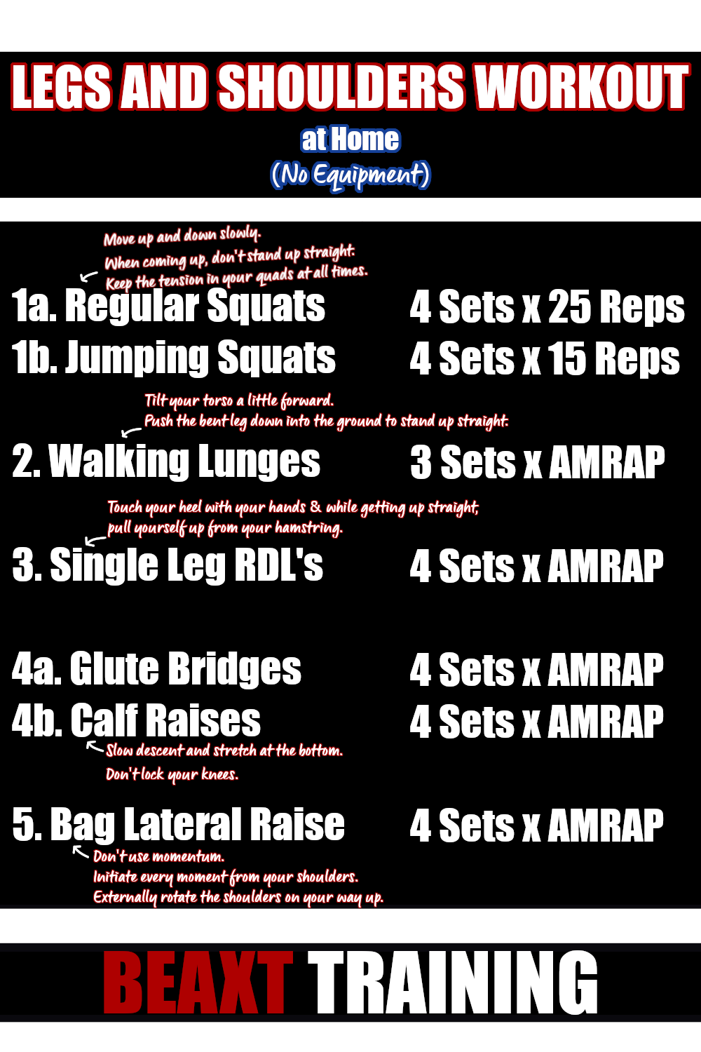Legs and Shoulders workout at home without equipment