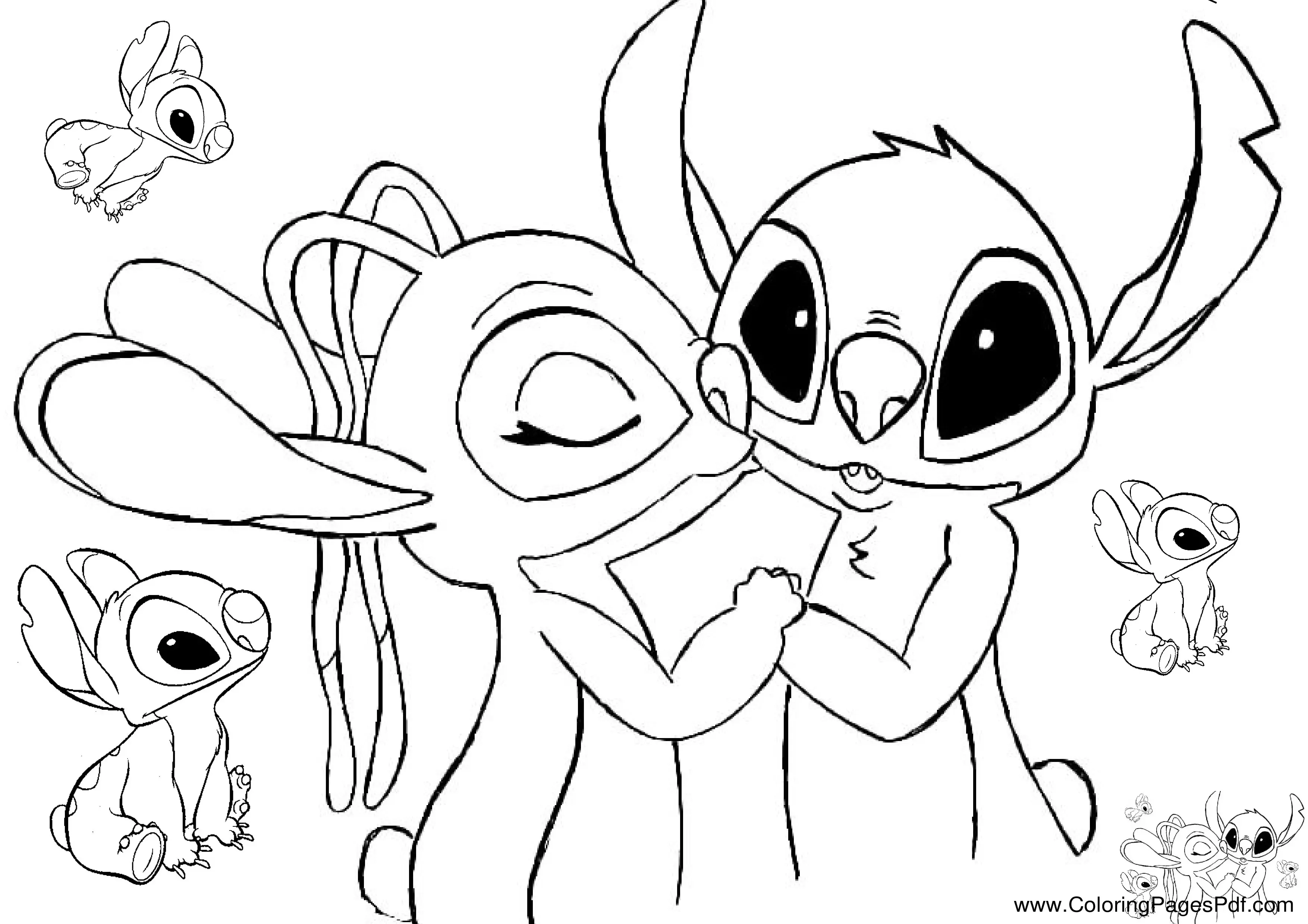 Stitch coloring pages cute