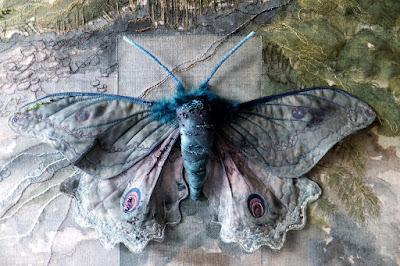 Butterfly textile art by Annemieke Mein