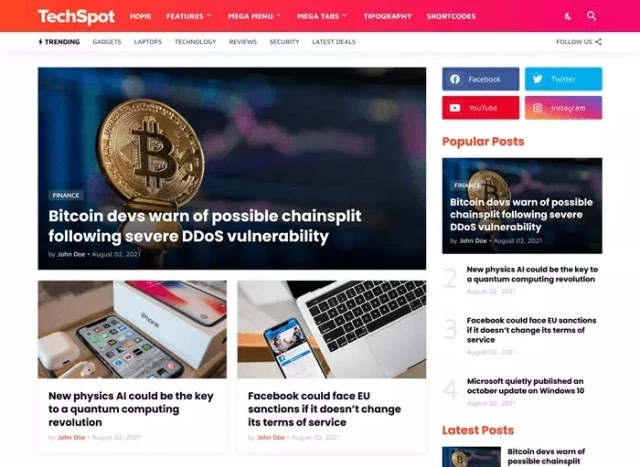 TechSpot Blogger Template - The Best Blogger Templates 2021 for Free Download