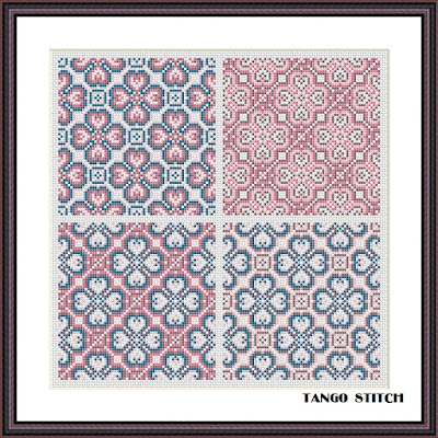 4 ornaments sampler cross stitch pattern