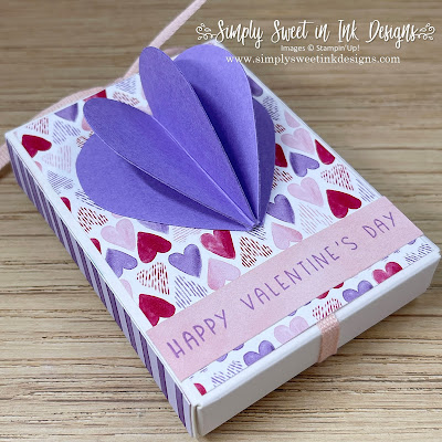 Delight your Valentine with this fun and cute treat box with 3D heart, featuring the Stampin' Up! Sweet Talk collection!
