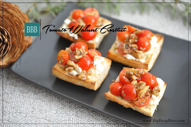 Tomato Walnut Crostini