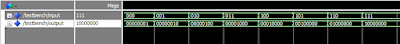 simulation waveform of 3:8 decoder in vhdl using modelsim