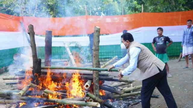 Baksa district:  martyr Rfn Suman Swargiary body final farewell