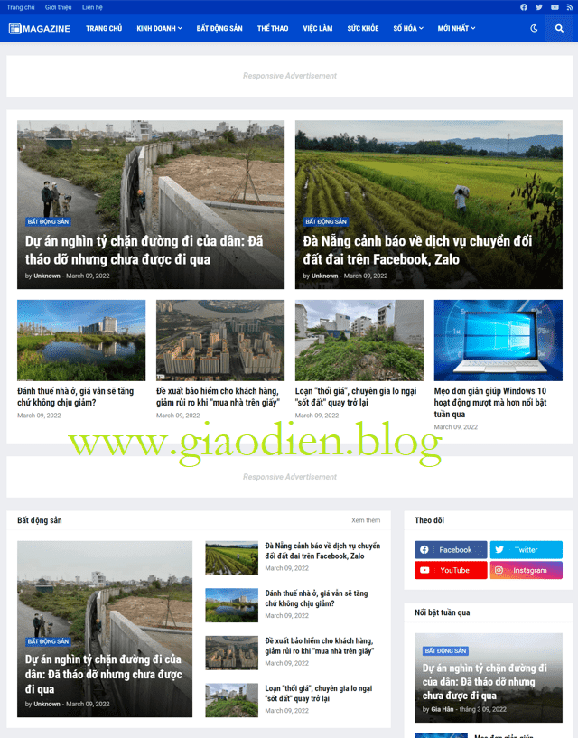Template blogspot tạp chí cá nhân