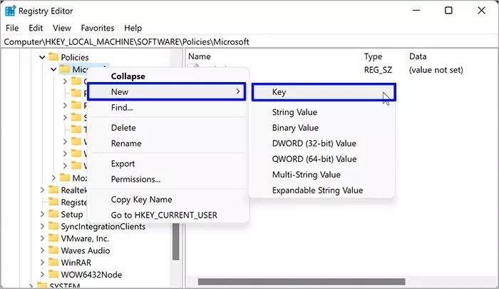 4-New-Key-on-Microsoft-folder