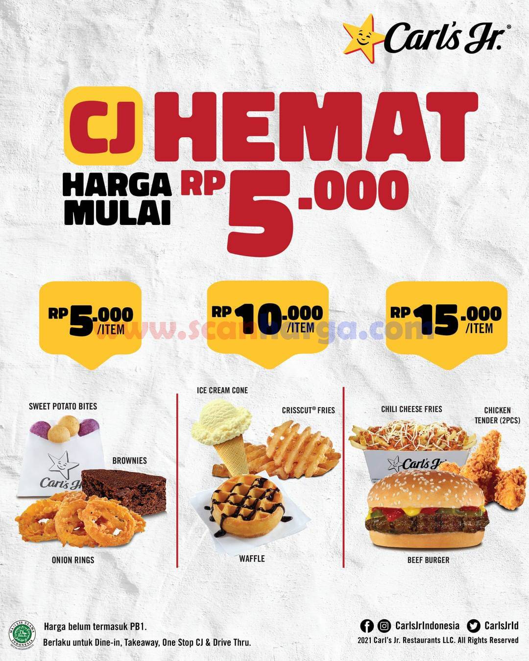 Promo CARLS Jr PAKET CJ HEMAT harga mulai Rp. 5.000