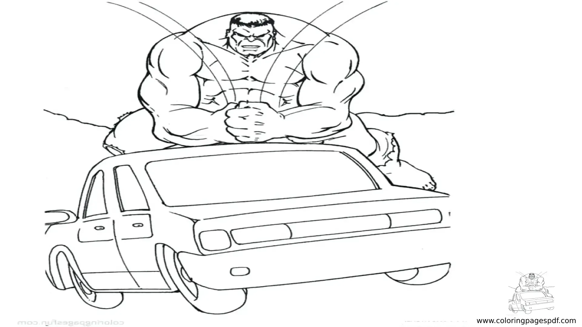 Coloring Pages Of Hulk Smashing A Car