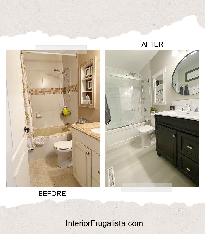 $8K Bathroom Reno For Under $4K By Doing It Ourselves is the second most popular project post of 2021 at Interior Frugalista.