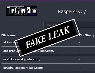 Kaspersky fake data leak.