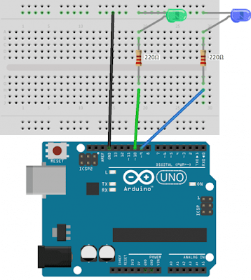 Arduino - DIAGRAM KABEL Fungsi LED Berkedip