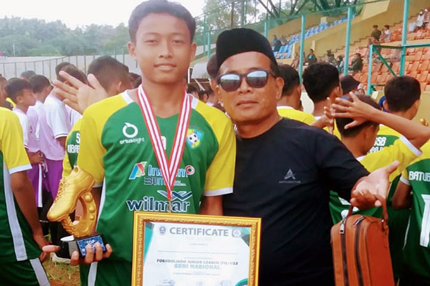 Top Scorer FJL U-13, Baim Pemain SSB Batubara Bawa Pulang Sepatu Emas