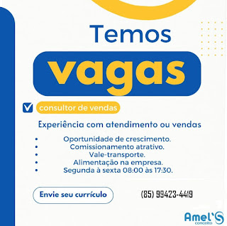 Vaga de Consultor de Vendas em Fortaleza/CE
