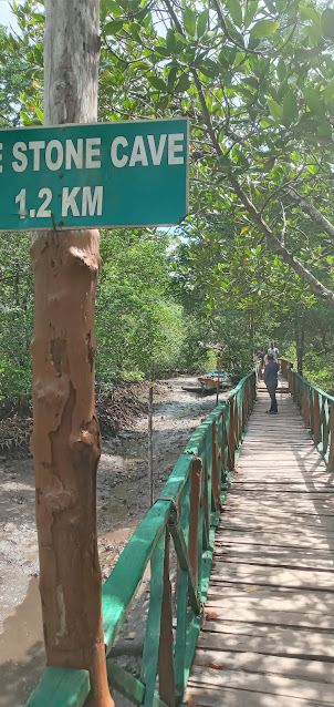 At " Limestone Cave Jetty " in Baratang.