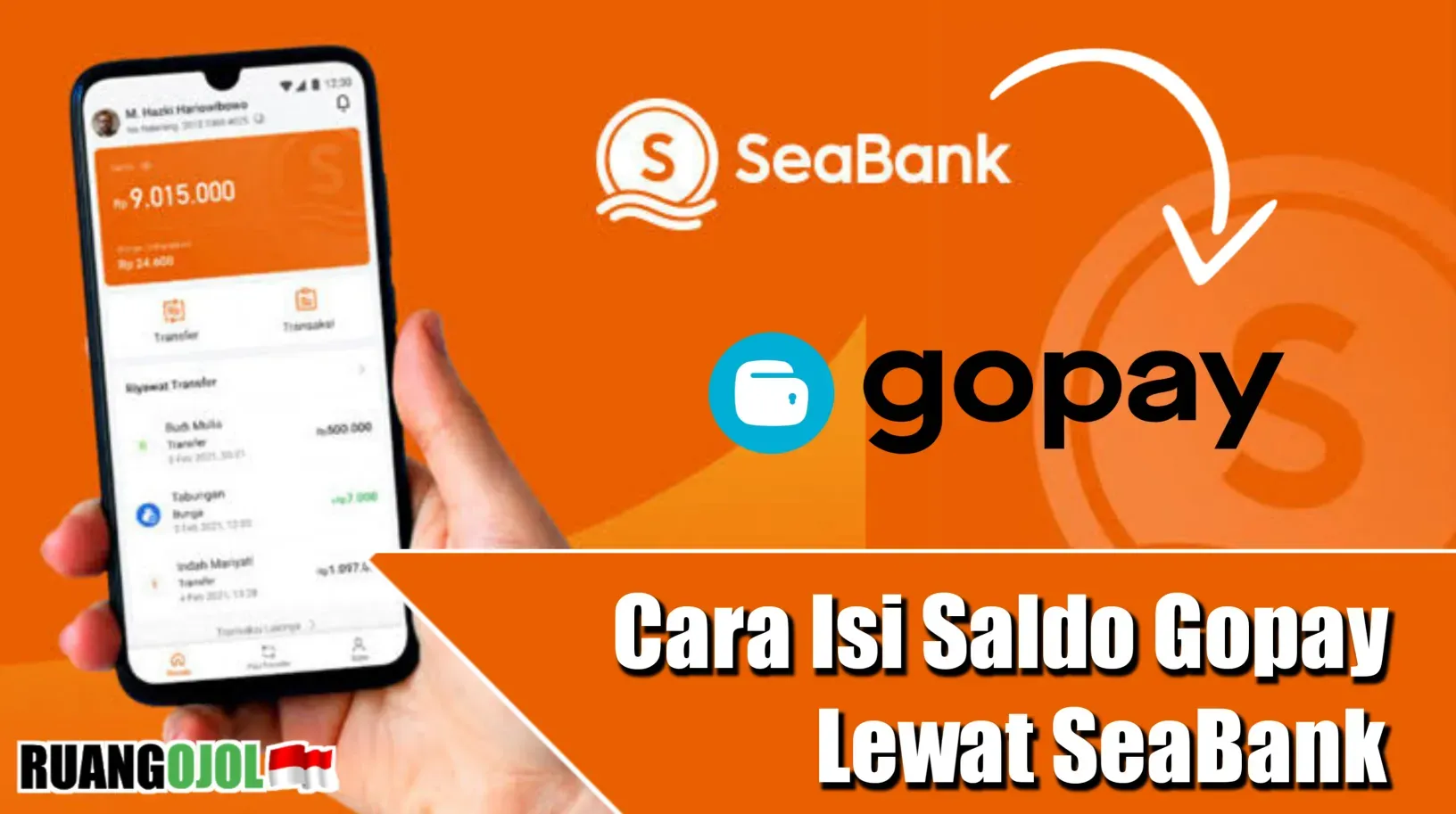 Cara isi saldo gopay lewat seabank