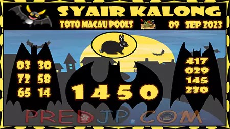 Prediksi Kalong Macau 3D Hari Ini JP 09 September 2023