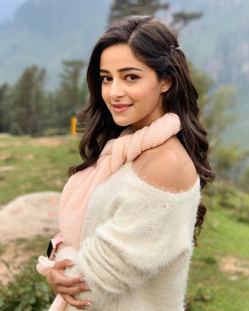 Ananya Pandey looking beautiful in white woollen top