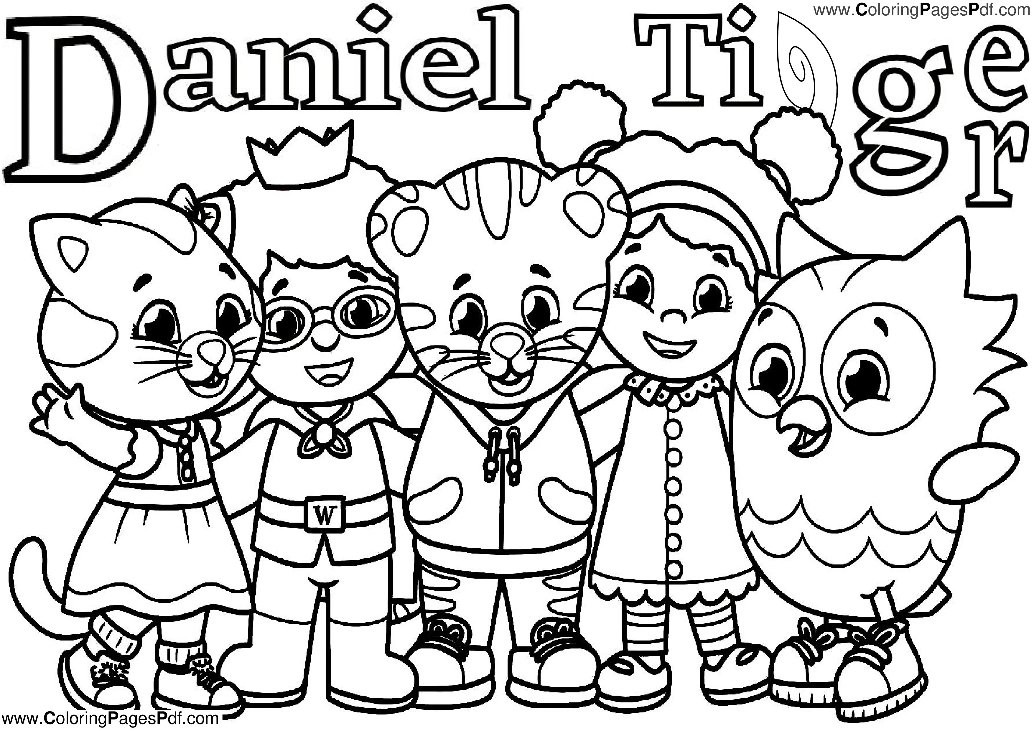 Free daniel tiger coloring pages